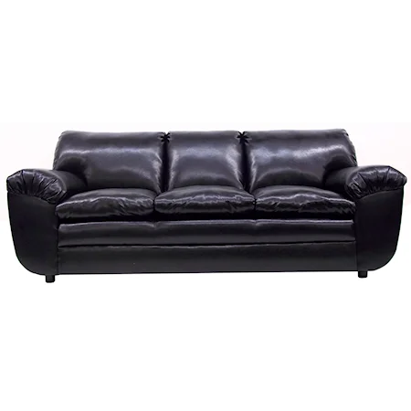 Faux Leather Stationary Sofa